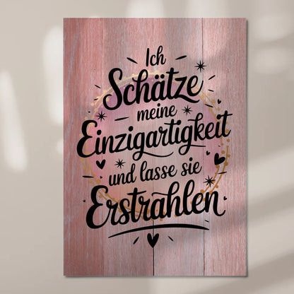 Affirmation Magnet Poster Positiv Einzigartigkeit Erstrahlen