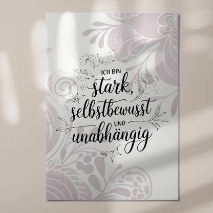 Affirmation Magnet Poster Ich bin stark selbstbewusst