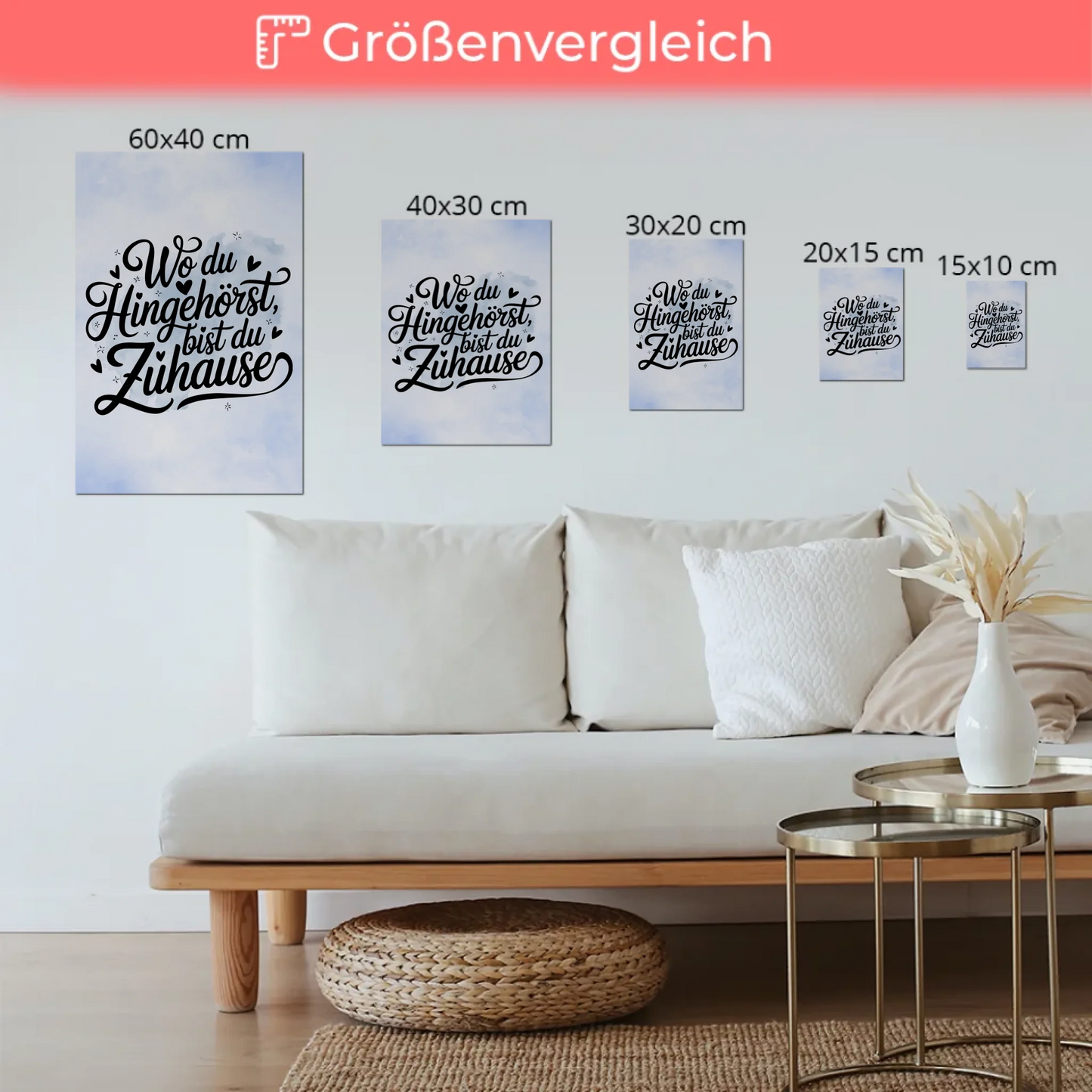Magnet Poster mit Spruch Wo du hingehörst zuhause