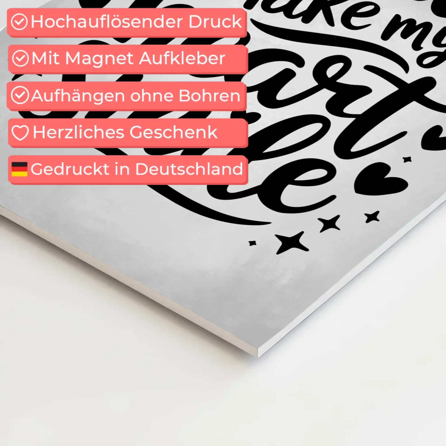 Spruch Fotoboard Magnet Wandbild You Make My Heart Smile