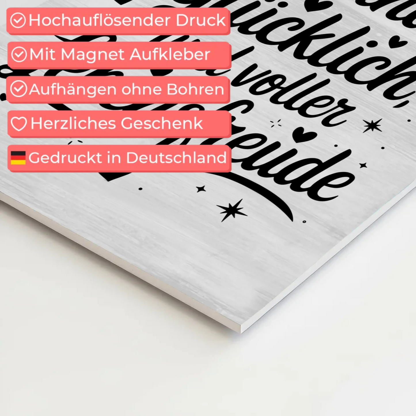 Affirmation Magnet Poster Spruch Ich bin gesund glücklich