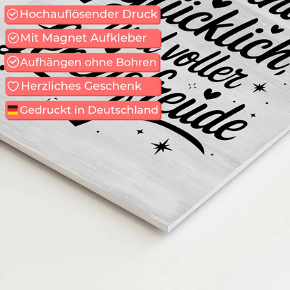 Affirmation Magnet Poster Spruch Ich bin gesund glücklich