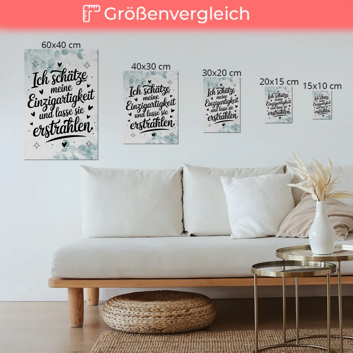 Magnetisches Wandbild Spruch Affirmation Einzigartigkeit