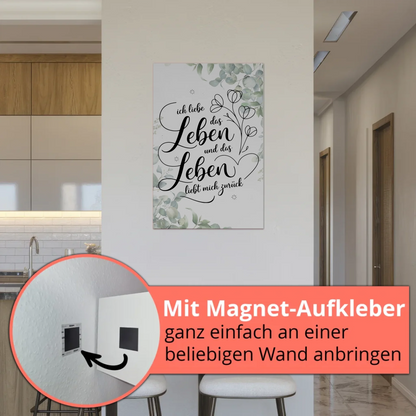 Affirmation Magnet Poster Spruch Ich liebe das Leben