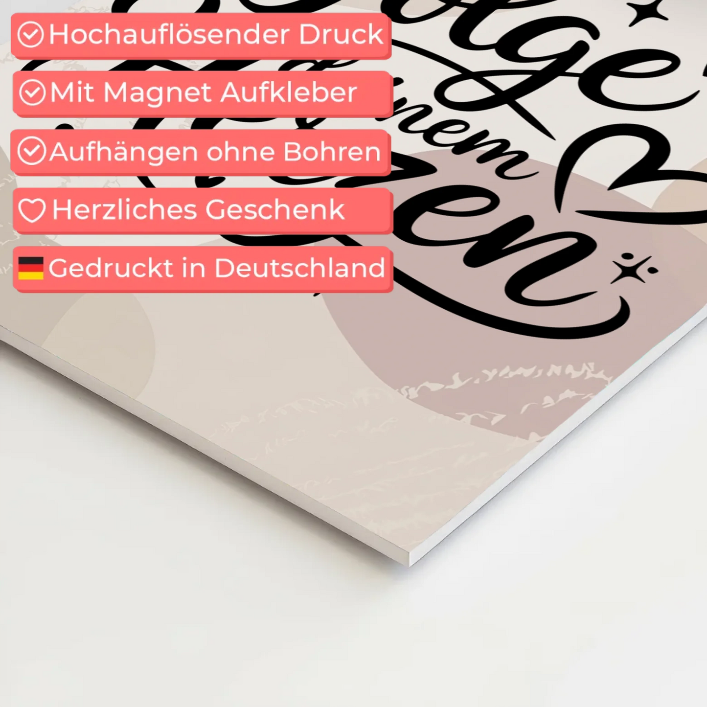 Magnet Poster Spruch Folge deinem Herzen Geschenkidee