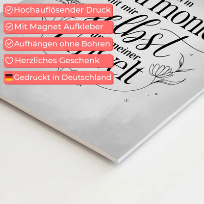 Affirmation Magnet Wandbild Ich bin in Harmonie Poster