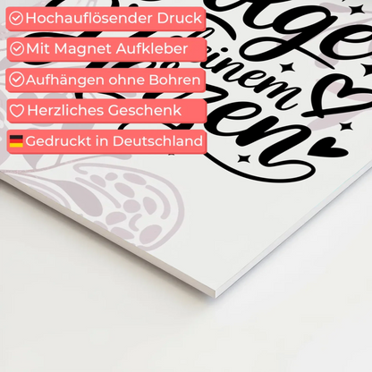 Magnet Poster mit Spruch Folge deinem Herzen Geschenk