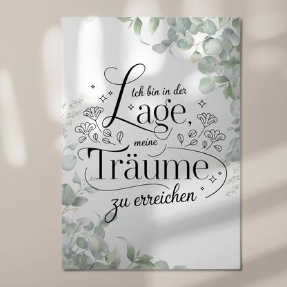 Affirmation Magnet Wandbild Positiv Spruch Träume Erreichen