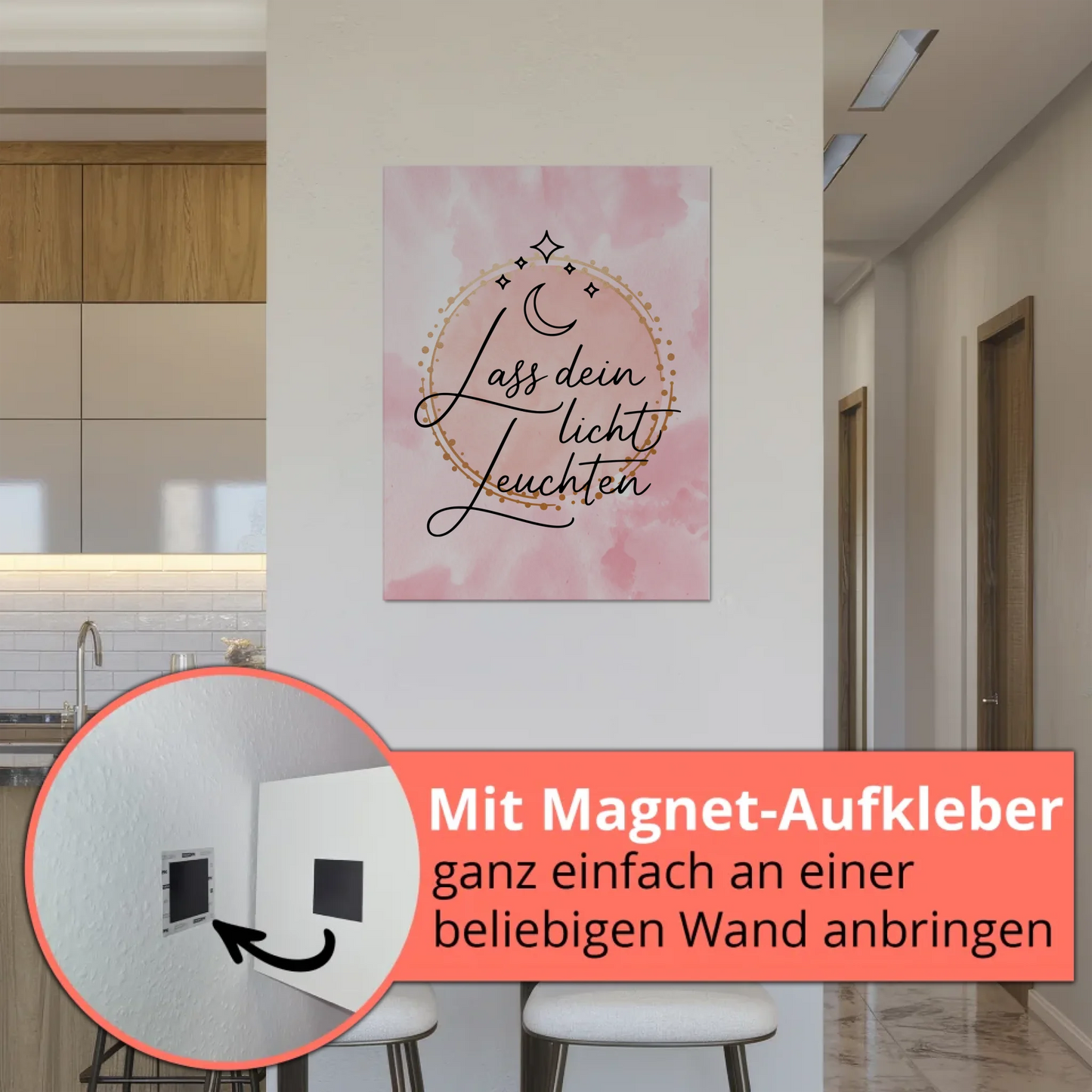 Sprüche Poster Magnetisch Affirmation Lass dein Licht leuchten