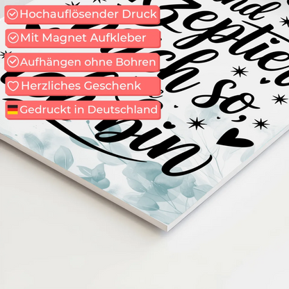 Magnet Poster mit Spruch Affirmation Positiv Ich liebe mich