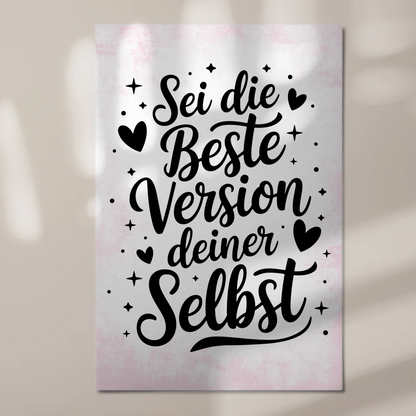 Spruch Fotoboard Magnet Wandbild Beste Version deiner Selbst