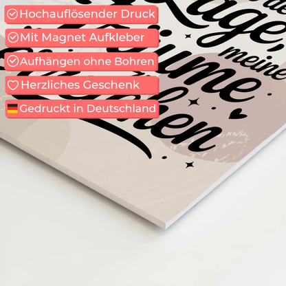 Sprüche Poster Magnetisch Affirmation Träume Erreichen