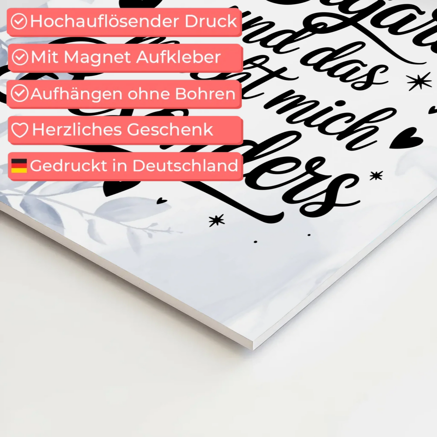 Spruch Affirmation Magnet Wandbild Ich bin einzigartig positiv