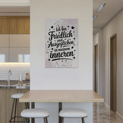 Positives Wandbild Magnet: Ich bin friedlich und ausgeglichen