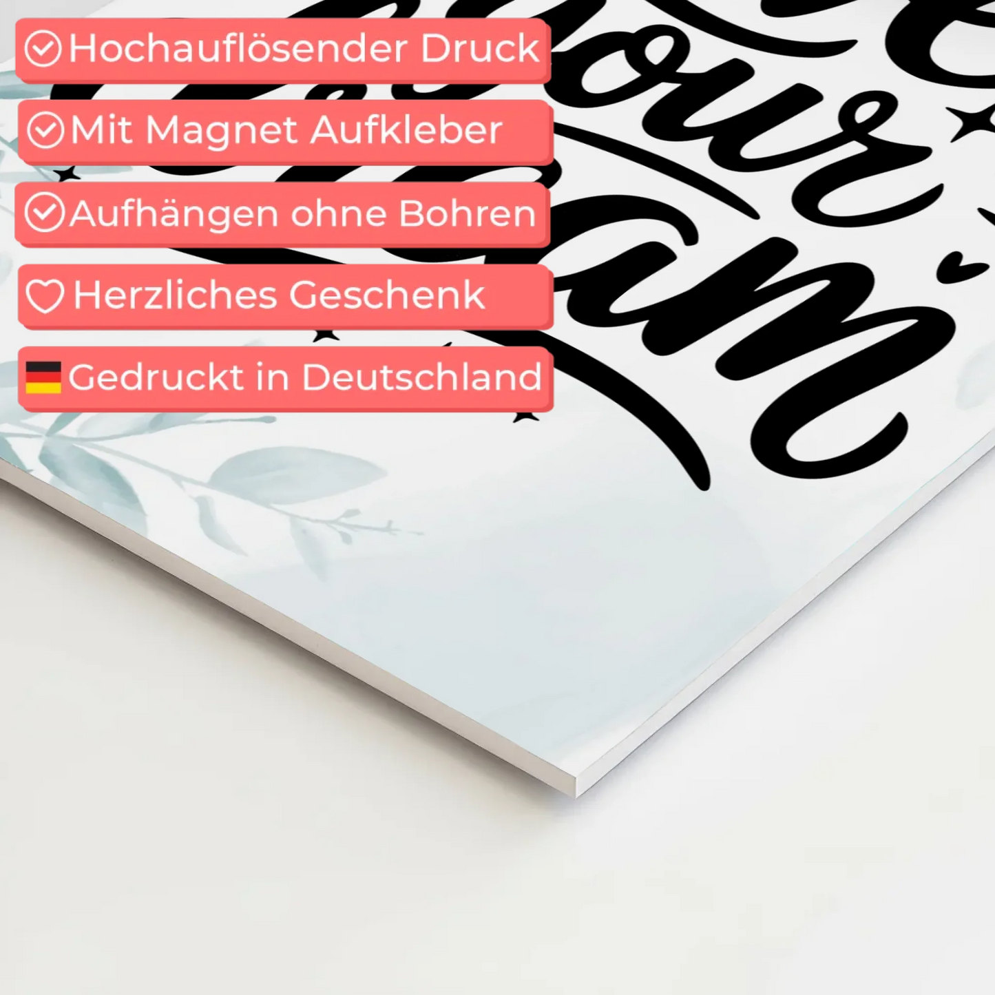 Magnet Poster mit Spruch Live your dream personalisiert