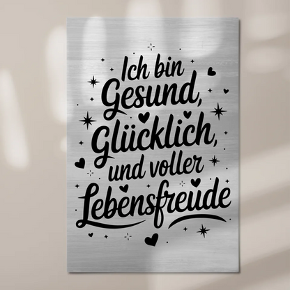 Affirmation Magnet Poster Spruch Ich bin gesund glücklich