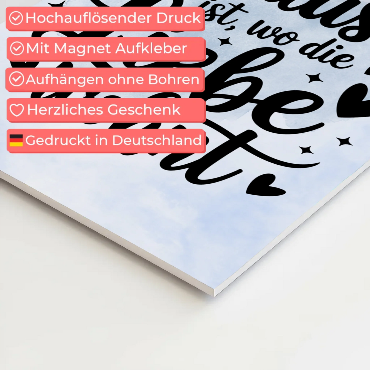 Sprüche Poster Magentisch Zuhause ist wo Liebe wohnt