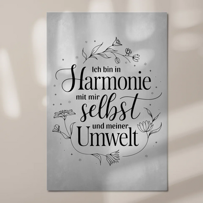 Affirmation Magnet Wandbild Ich bin in Harmonie Poster