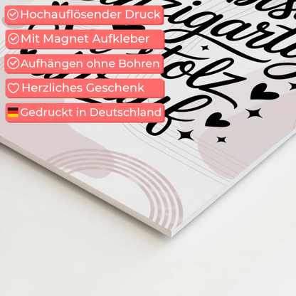 Spruch Fotoboard Magnet Wandbild - Du bist einzigartig