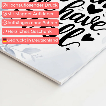 Spruch Fotoboard Magnet Wandbild Together We Have It All