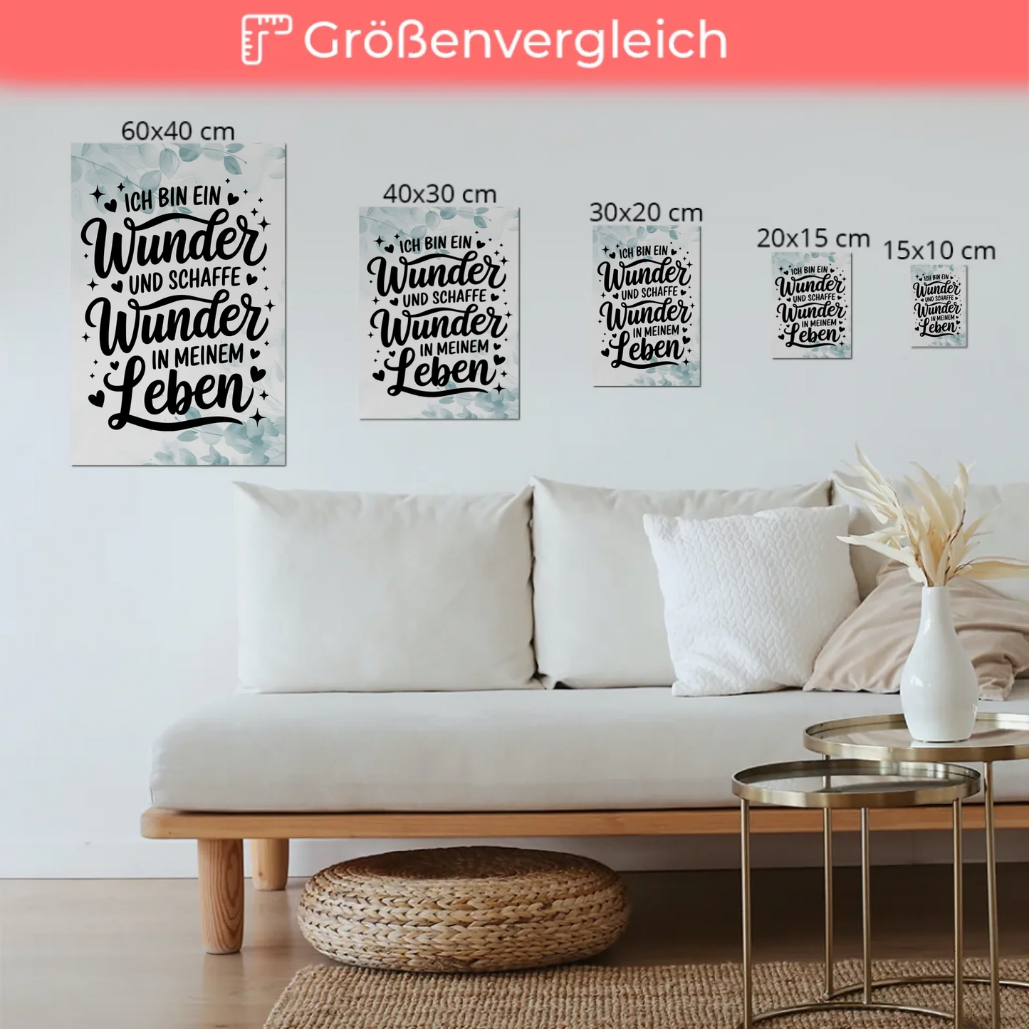 Affirmation Magnet Poster: Ich bin ein Wunder, positiv