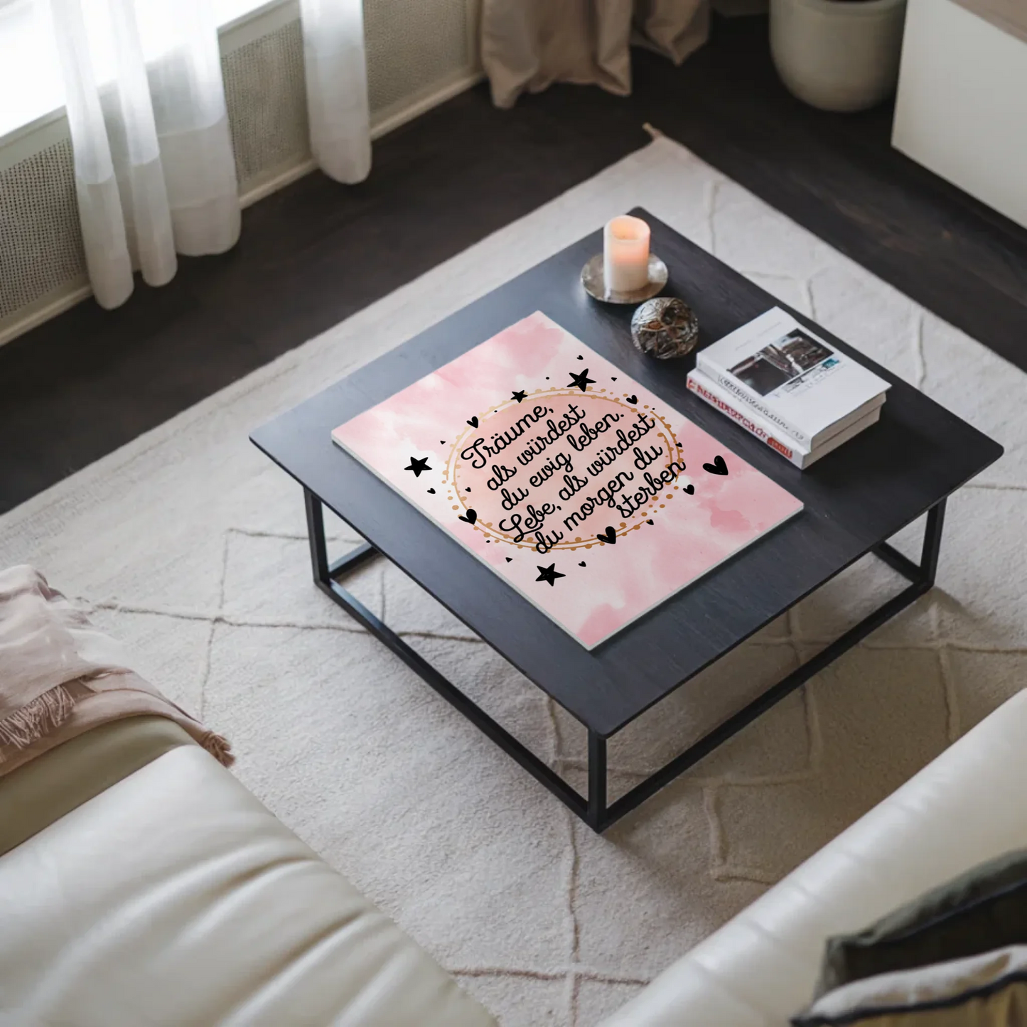 Magnet Poster Spruch Träume Lebe Ewig Leben Morgen