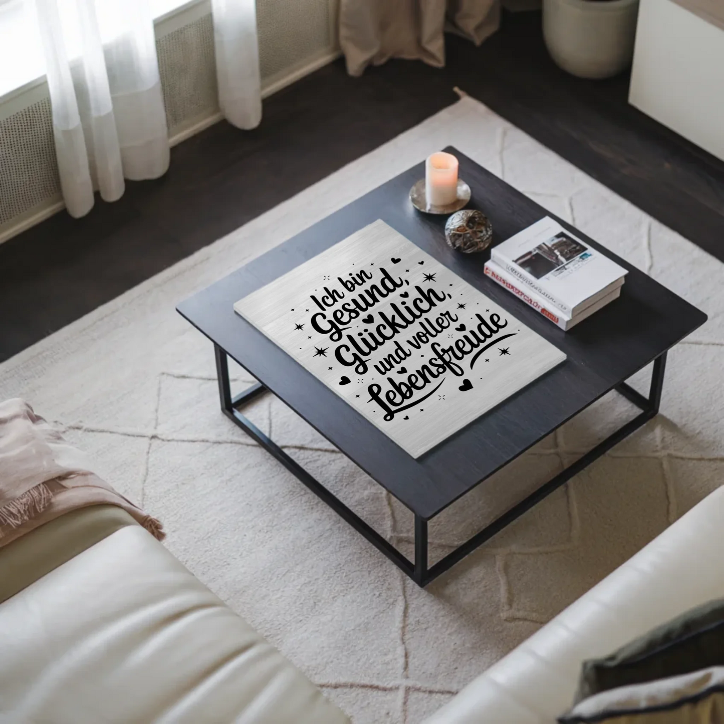 Affirmation Magnet Poster Spruch Ich bin gesund glücklich