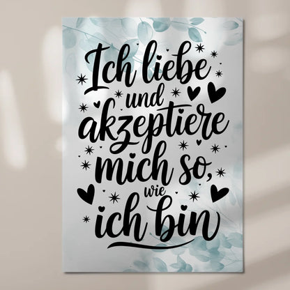 Magnet Poster mit Spruch Affirmation Positiv Ich liebe mich