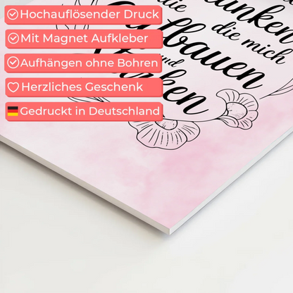 Magnetisches Wandbild Spruch Affirmation Gedanken stärken