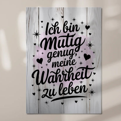 Affirmation Magnet Poster - Ich bin mutig, positiv leben