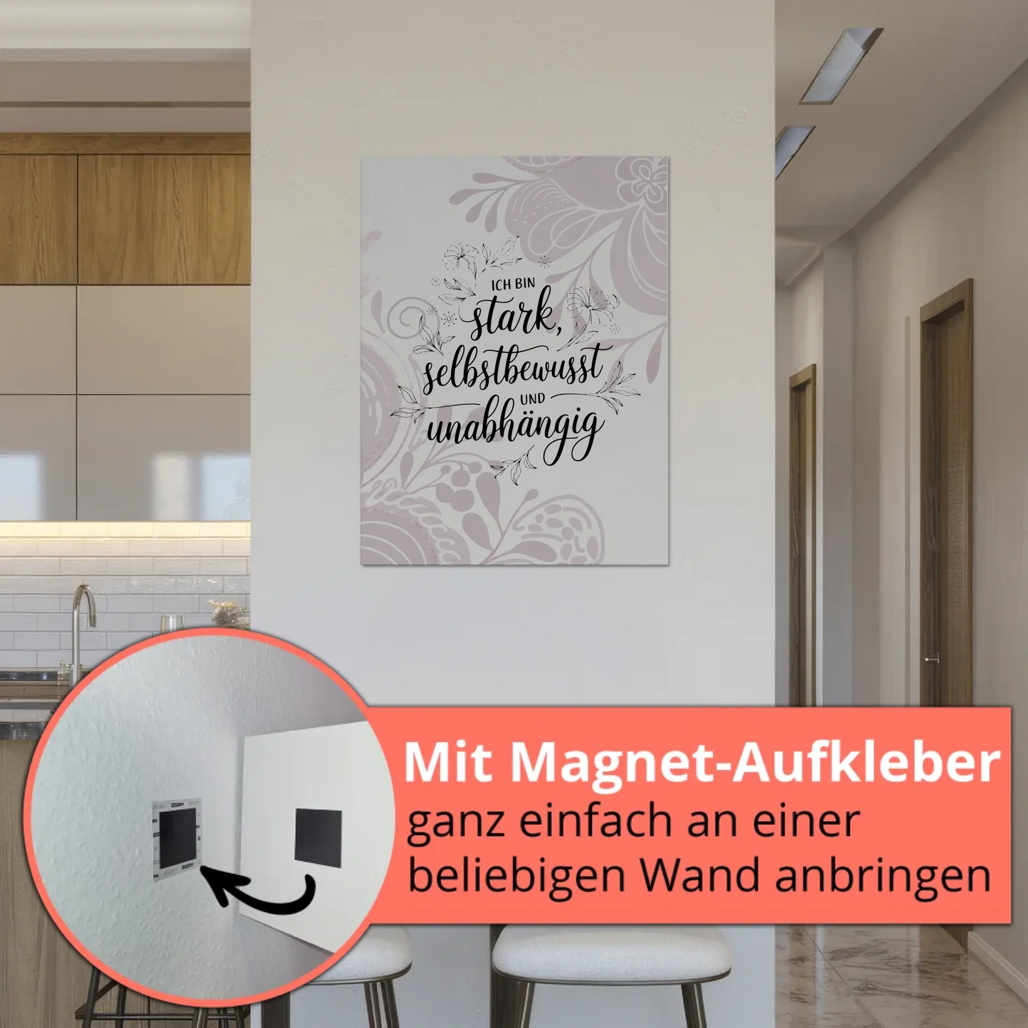 Affirmation Magnet Poster Ich bin stark selbstbewusst
