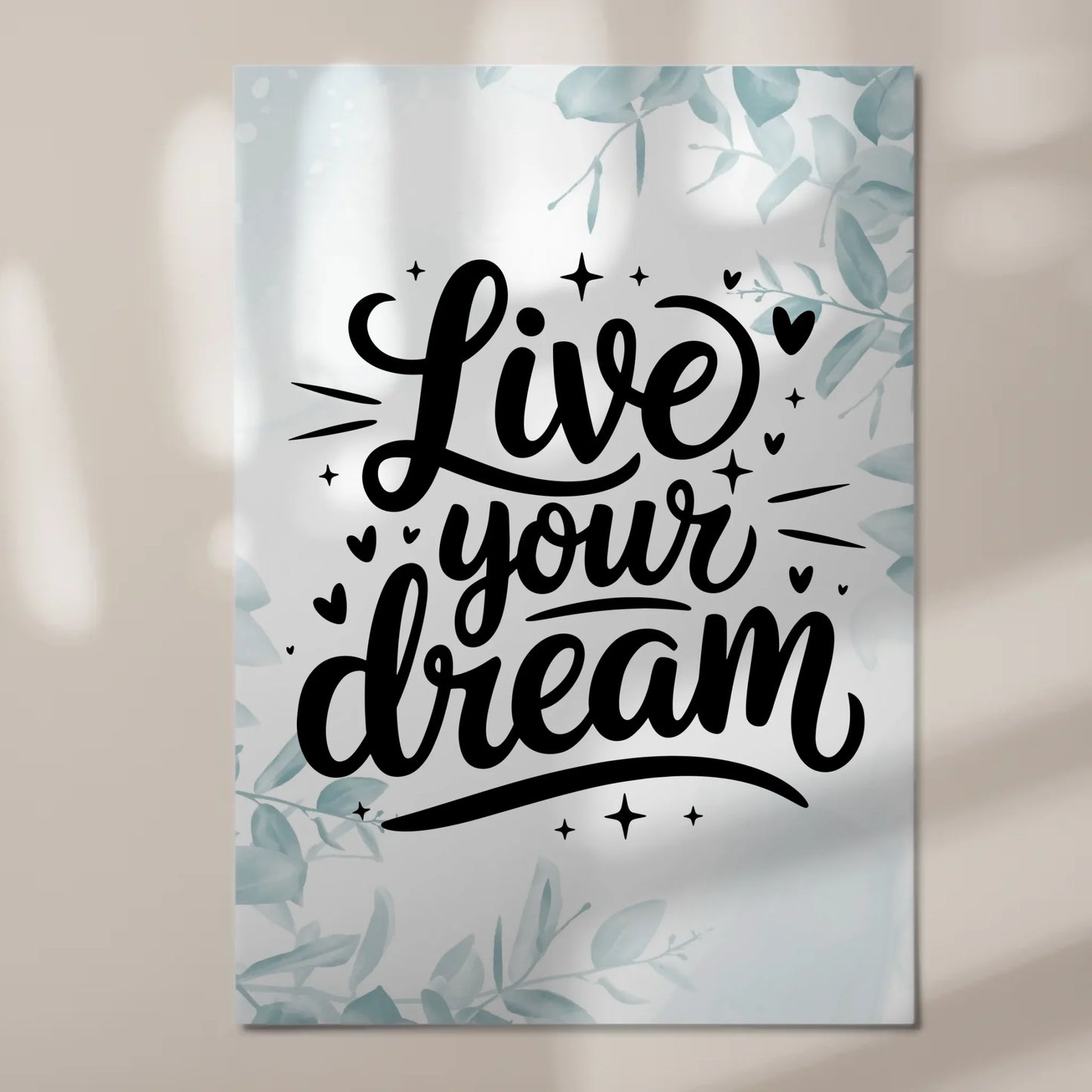 Magnet Poster mit Spruch Live your dream personalisiert