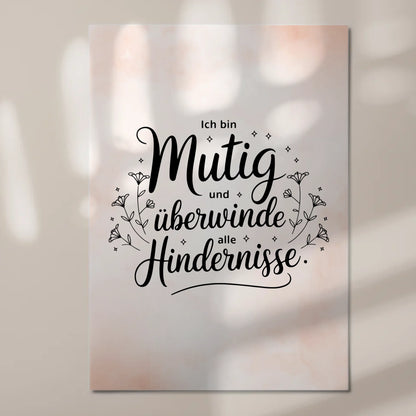 Affirmation Magnet Wandbild Ich bin mutig und stark