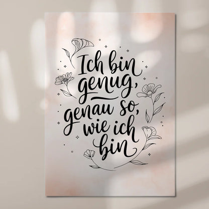 Affirmation Magnet Poster Ich bin genug positiv