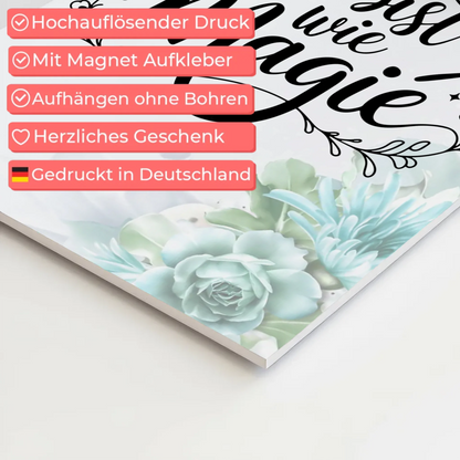 Sprüche Poster Magentisch - Du bist wie Magie Geschenk