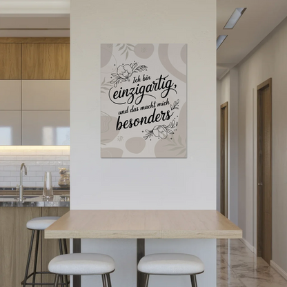 Magnetisches Sprüche Poster Affirmation Ich bin Einzigartig