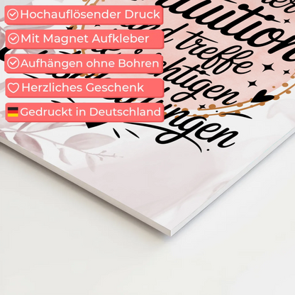 Magnetisches Sprüche Poster Affirmation Intuition Vertrauen