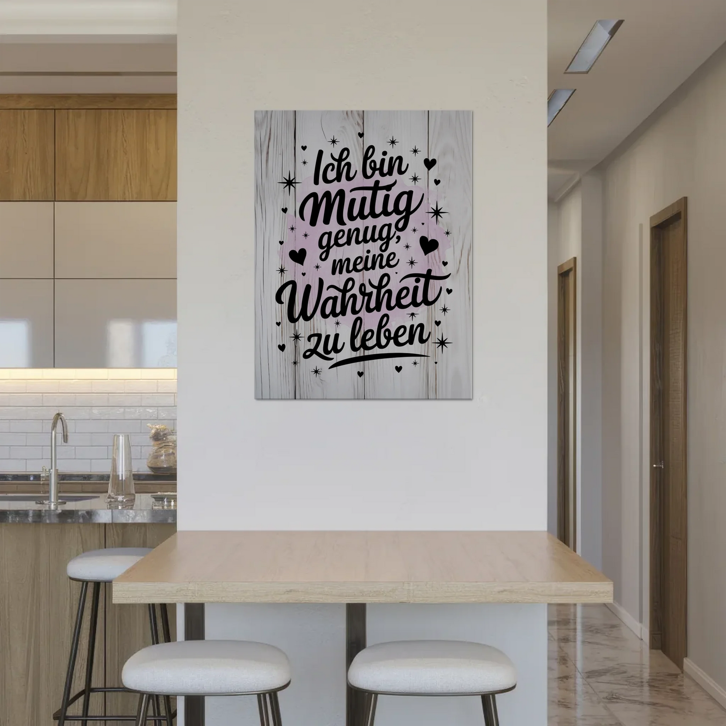 Affirmation Magnet Poster - Ich bin mutig, positiv leben