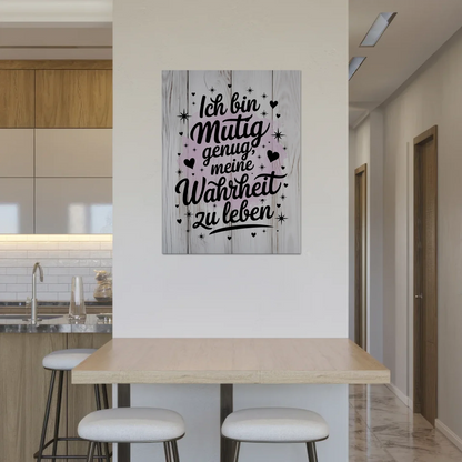 Affirmation Magnet Poster - Ich bin mutig, positiv leben