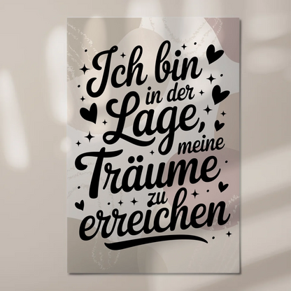 Sprüche Poster Magnetisch Affirmation Träume Erreichen