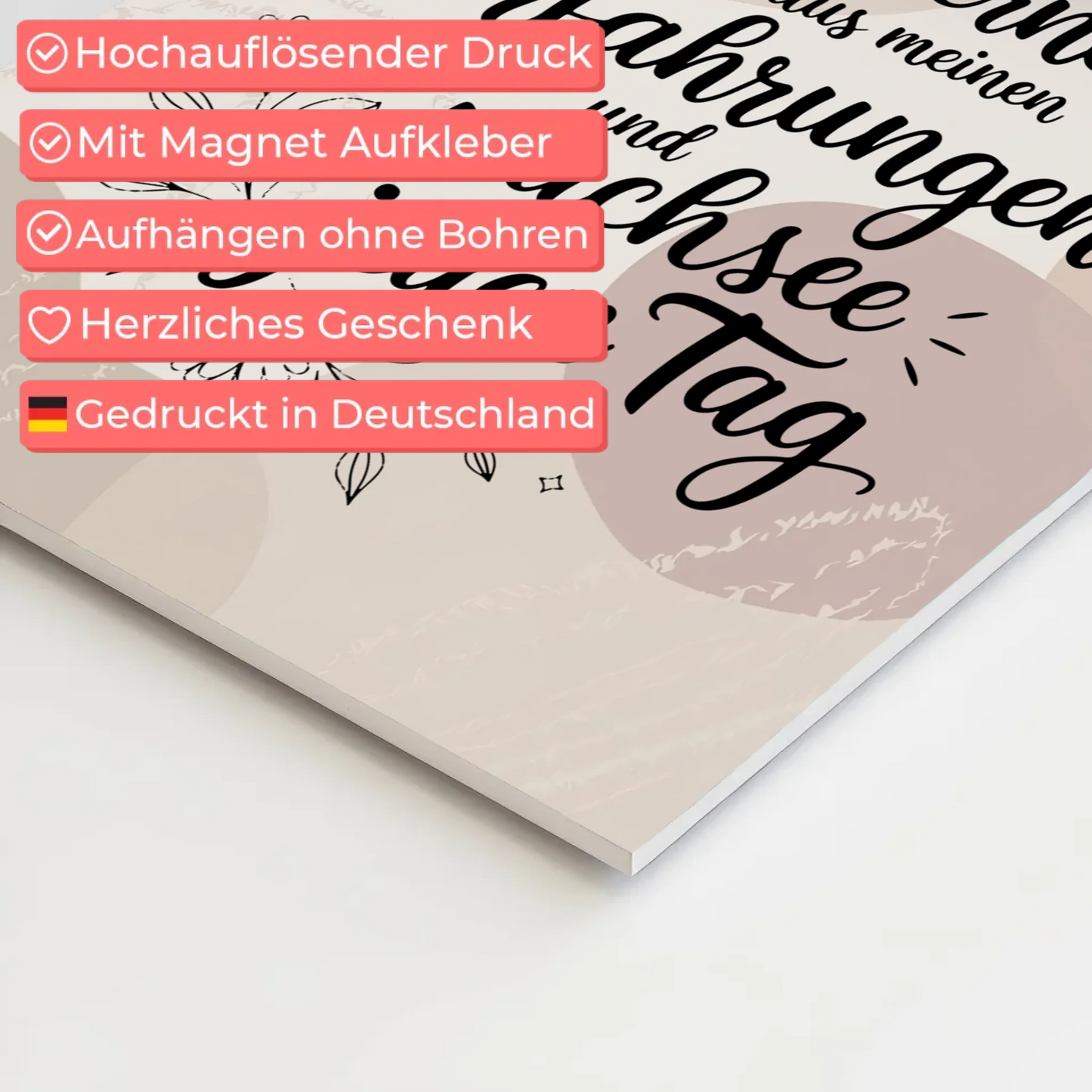 Affirmation Magnet Poster Spruch Ich lerne und wachse