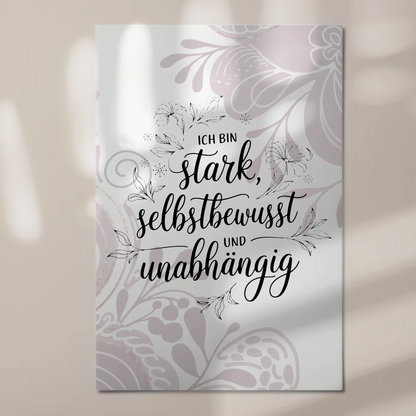 Affirmation Magnet Poster Ich bin stark selbstbewusst