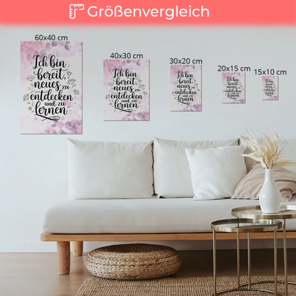 Positives Wandbild Magnet: Spruch Affirmation Ich bin bereit