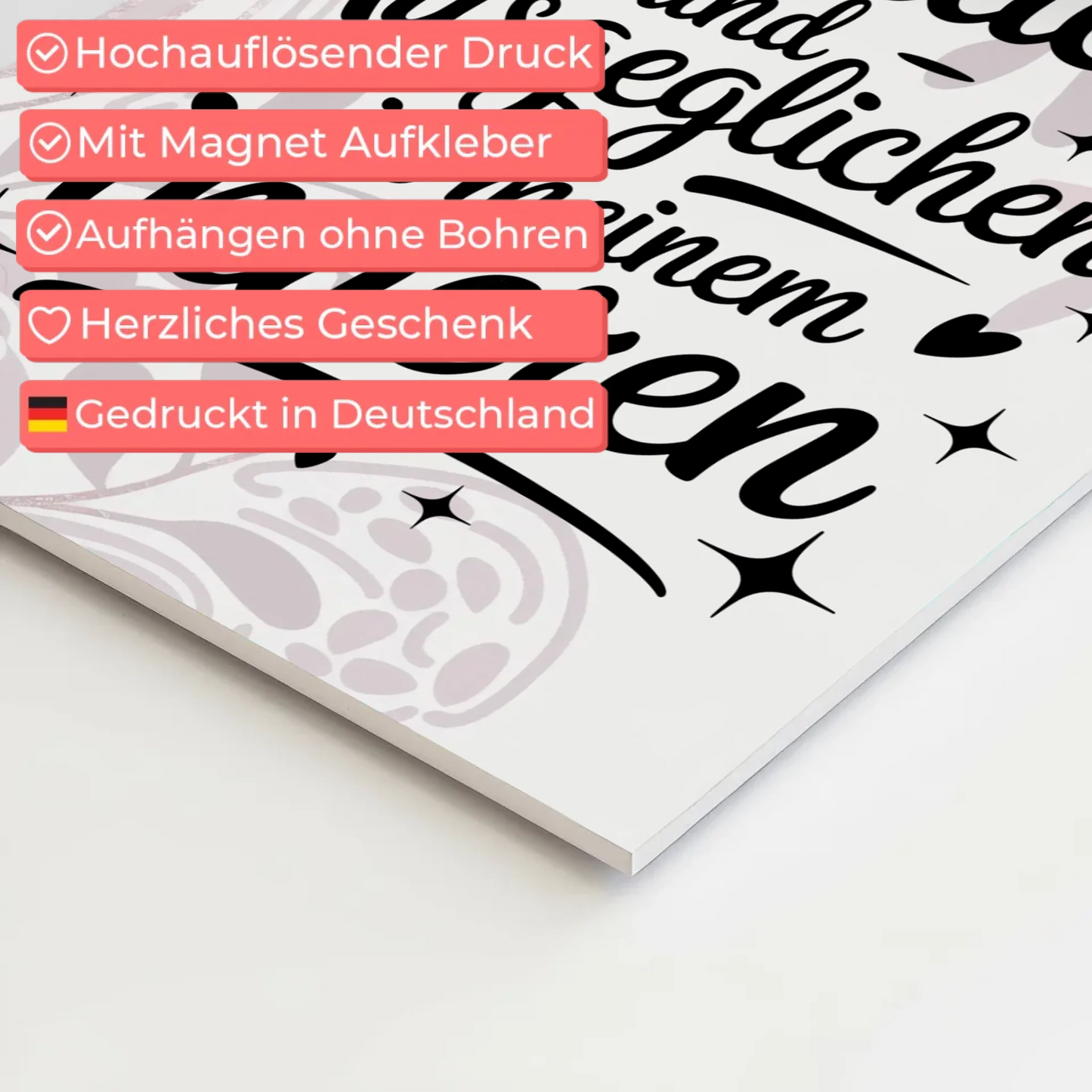 Positives Wandbild Magnet: Ich bin friedlich und ausgeglichen