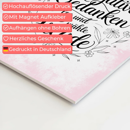 Affirmation Magnet Poster - Positive Gedanken und Freude