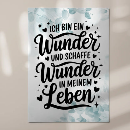 Affirmation Magnet Poster: Ich bin ein Wunder, positiv