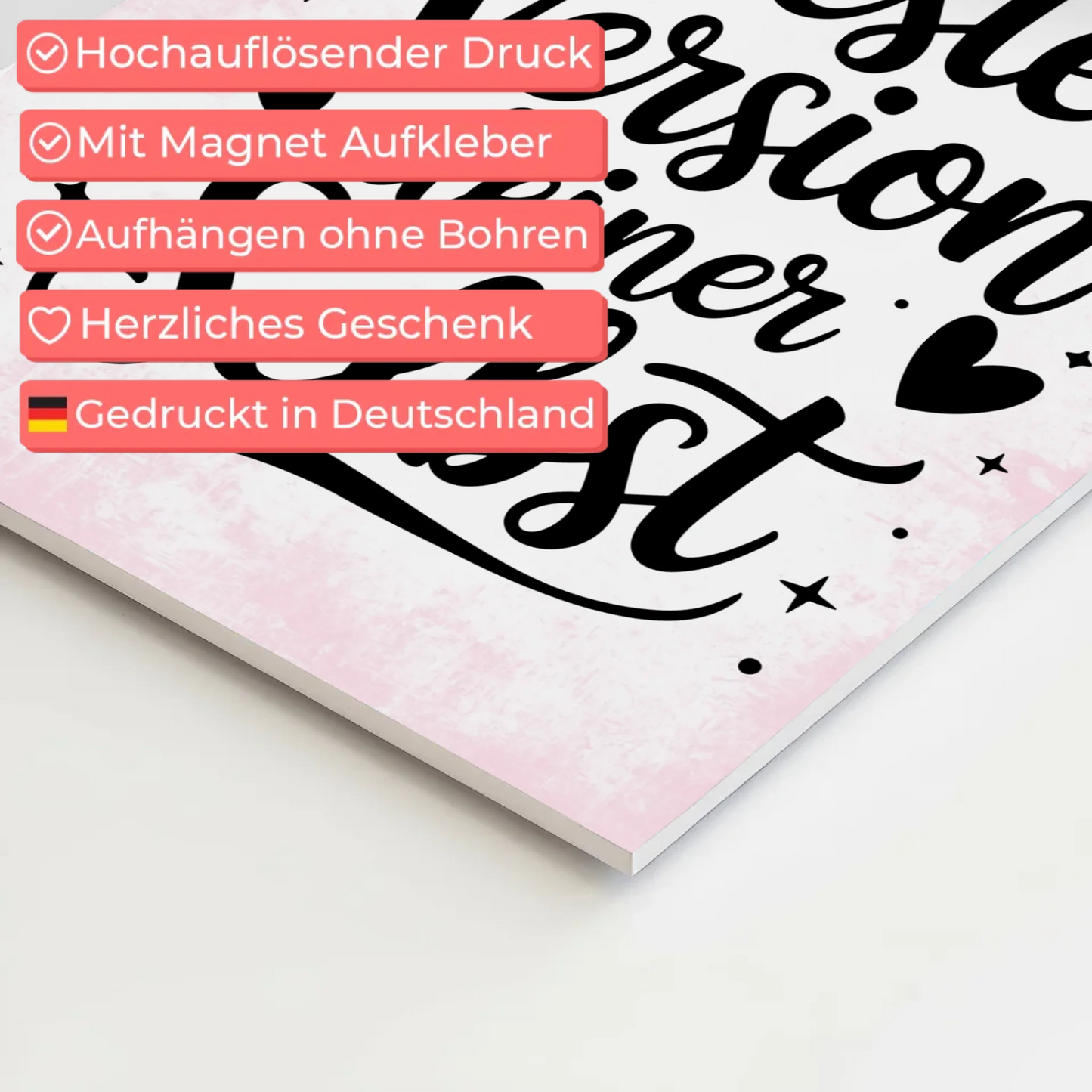 Spruch Fotoboard Magnet Wandbild Beste Version deiner Selbst