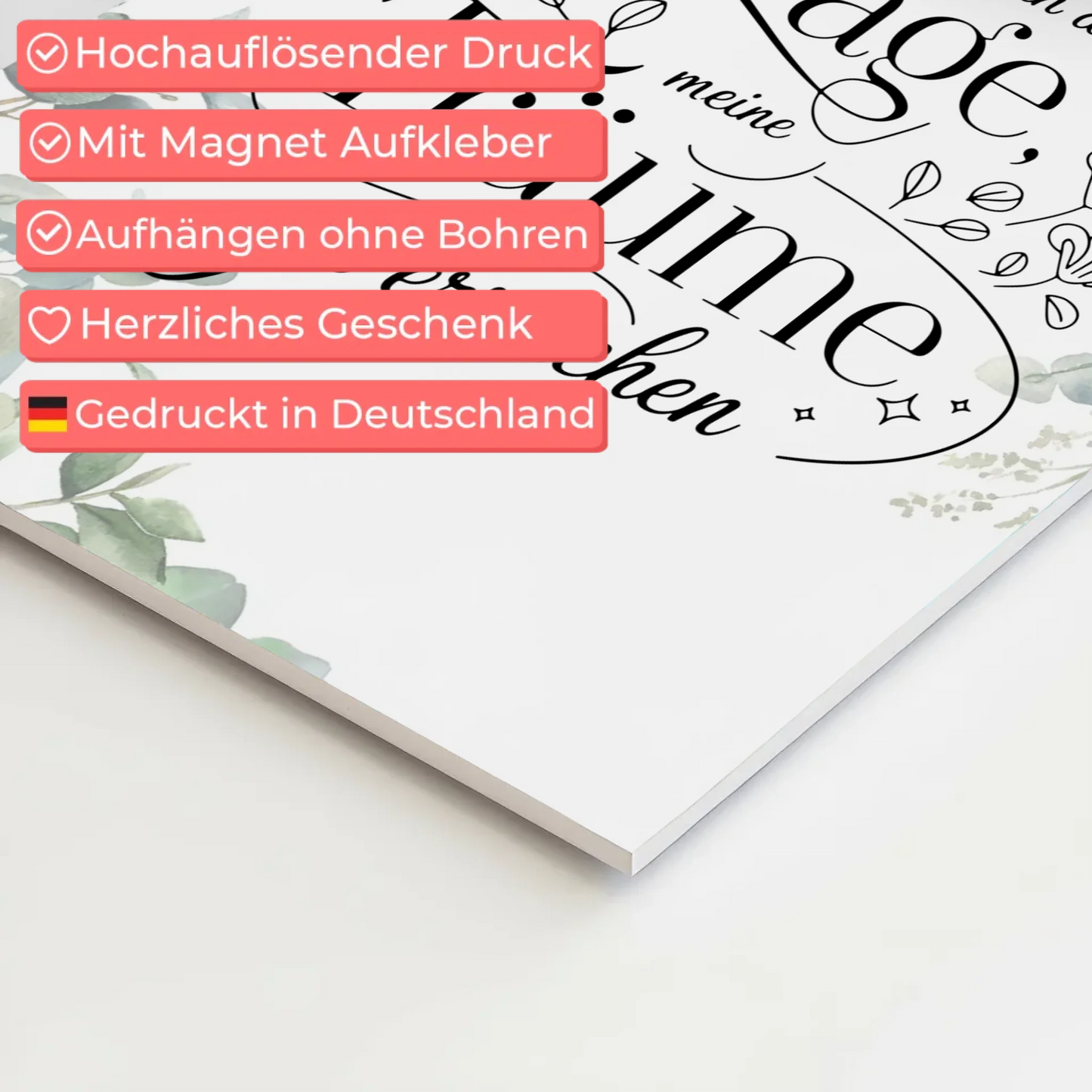 Affirmation Magnet Wandbild Positiv Spruch Träume Erreichen