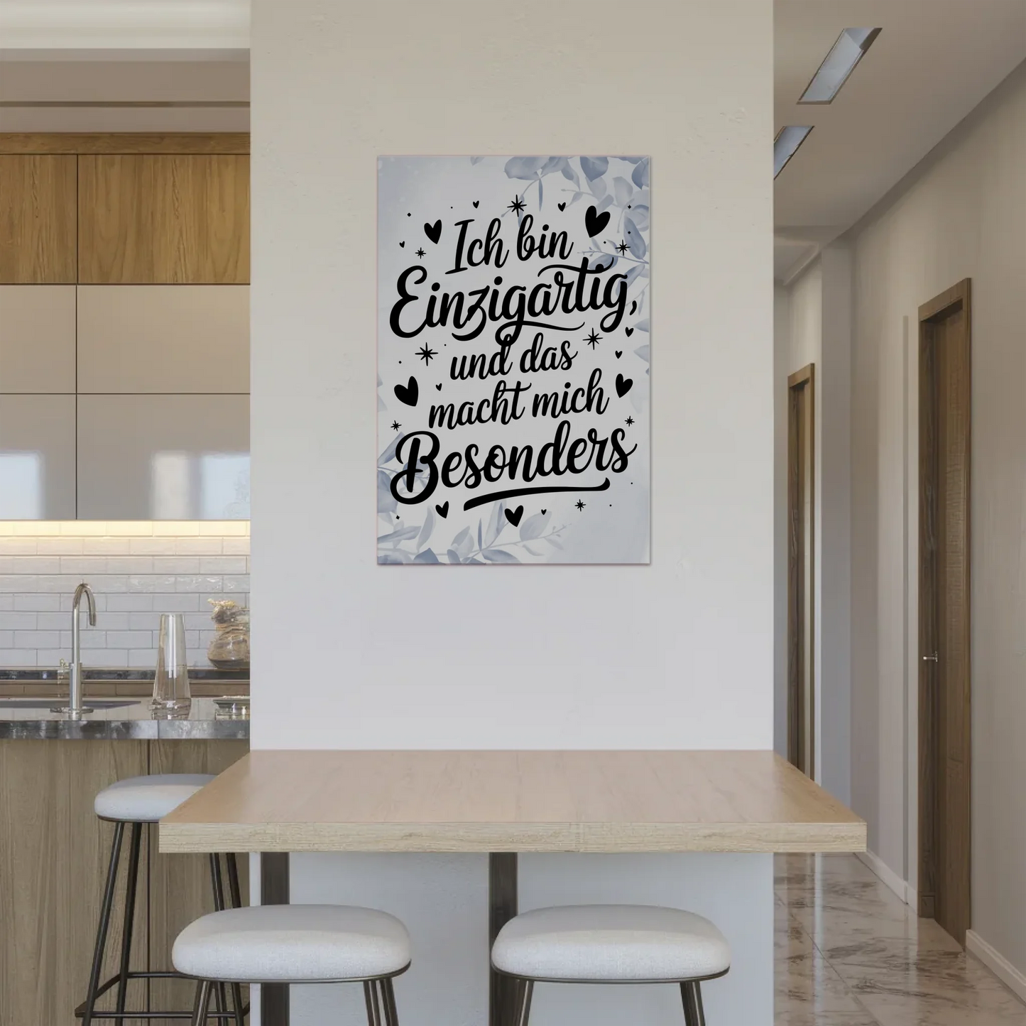 Spruch Affirmation Magnet Wandbild Ich bin einzigartig positiv