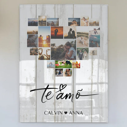 Paar Acrylglas Bild Fotocollage Te Amo Geschenkidee